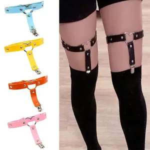 Женское готическое кольцо с сердечками, пояс-подвязка с противоскользящим металлическим зажимом, эластичный пояс для чулок, кольцо до бедра в стиле Харадзюку