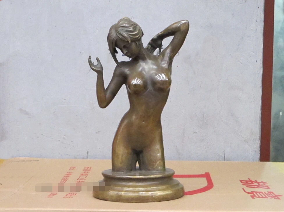 Rui 11 &quotЗападное искусство Бронзовая скульптура красивый сексуальный бюст голый