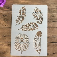 a4 size leaves wall painting stencils stamp scrapbook album decorative embossing craft paper stencil for diy scrapbooking