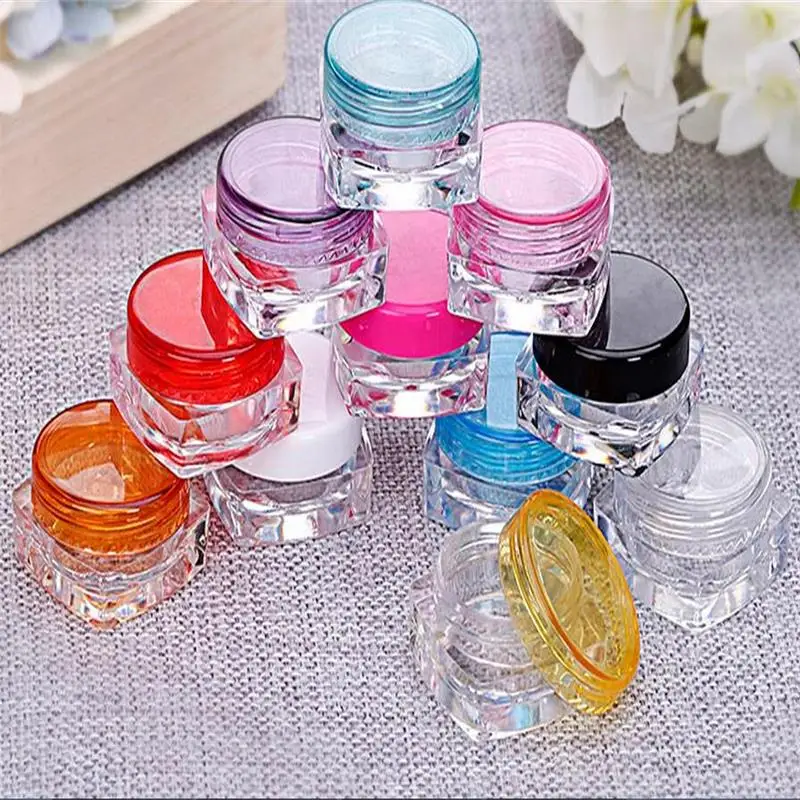 

10 Pcs 3g Beauty Plastic Refillable Bottles Cream Jar Cosmetic Container Empty Eyeshadow Makeup Face Cream Lip Balm Pot