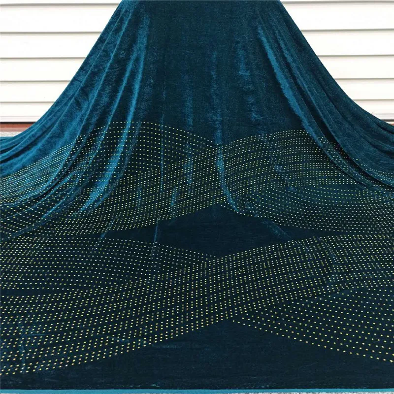 Королевский синий африканский бархат кружевная ткань 2020 Высококачественный