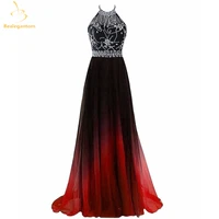 bealegantom halter gradient prom dresses 2022 with long chiffon plus size ombre evening party gowns vestido longo qa1231