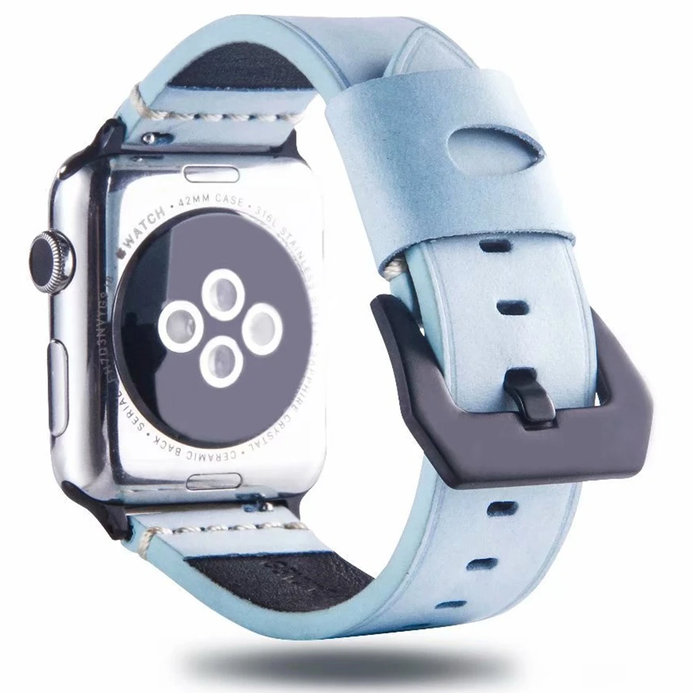 

Pulseira For Apple Watch Strap Leather Correa Reloj For Iwatch Band Bracelet 38mm 42mm 40mm 44mm Cinturino Series 5 4 3 2 Wrist