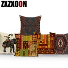 Африканский Подушка с изображением женщины крышка Танцующая дама, Африка Чехлы для подушек с геометрических узором наволочки Цвет ткань спальня диван украшения в этническом стиле