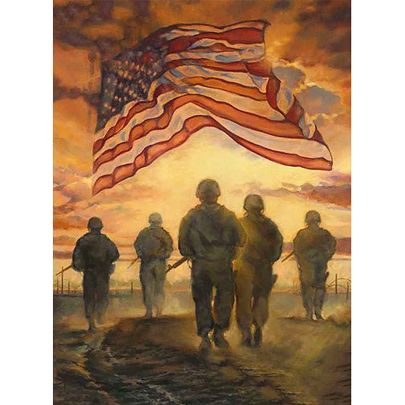 5D алмазная краска ing американская армейская с бриллиантами художественная