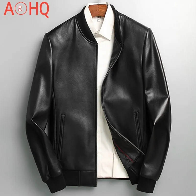 

Black Aviation Genuine Leather Jacket Men Sheepskin Real Leather Coats Large Size Pilot Bomber Jacket Slim Fit Veste Cuir Homme