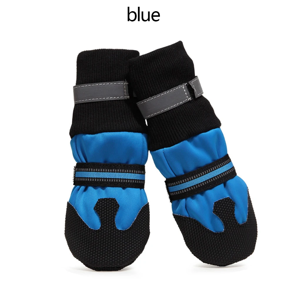 4 шт. водонепроницаемая зимняя обувь для собак противоскользящие зимние ботинки