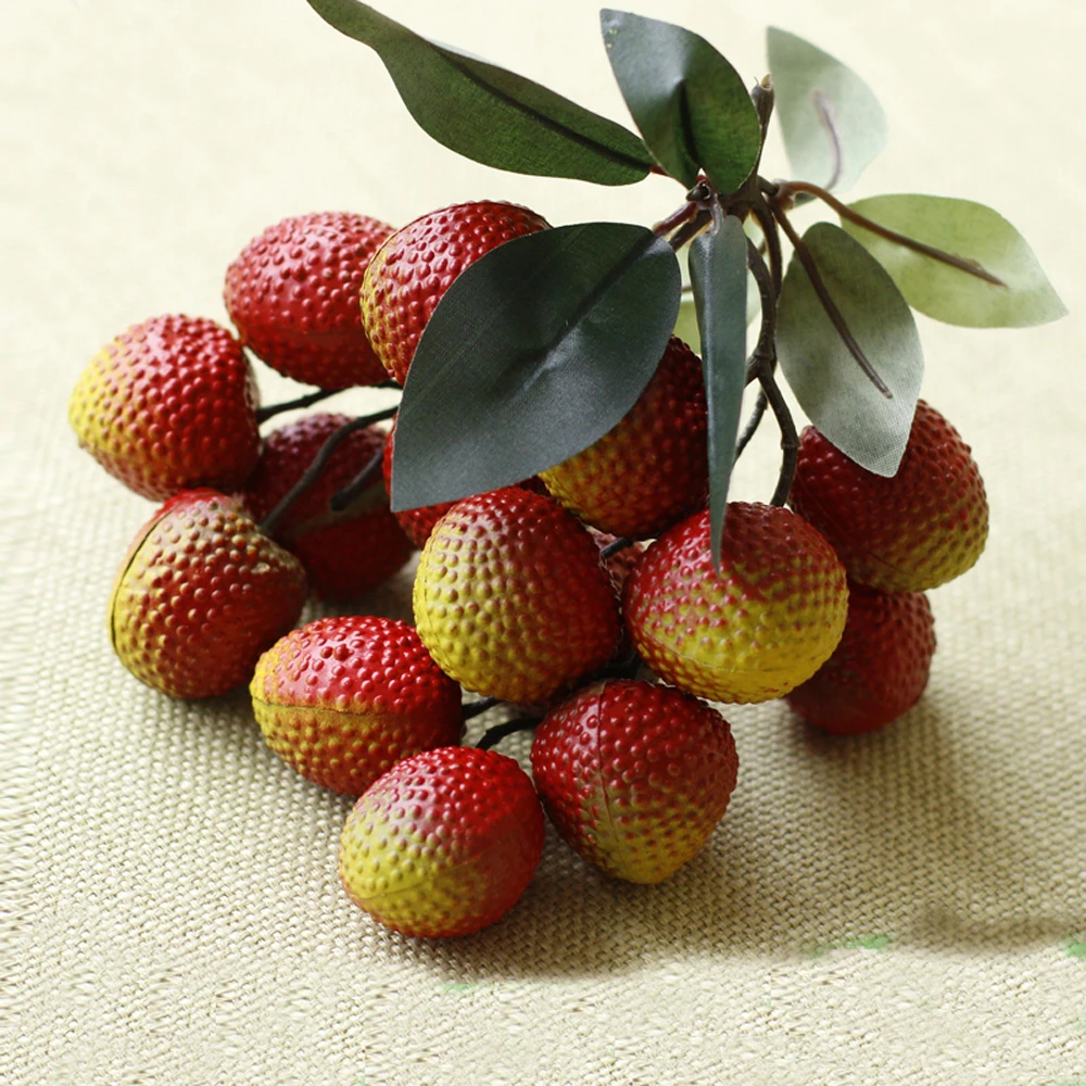 1 bunch 18cm long High imitation fake artificial longan Fruit&ampartificial plastic simulated fruit model | Дом и сад