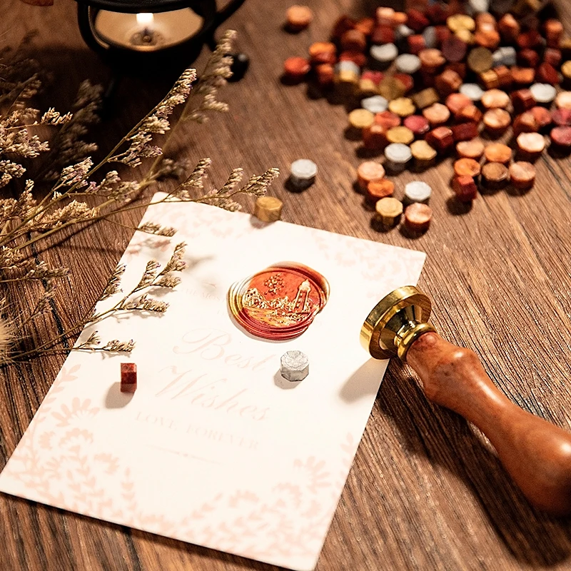 100 Pieces Retro Octagon Sealing Wax Beads for Wedding Vintage Craft Decor Card Making - XJ23, Wax Seal Stamp Tools image 4