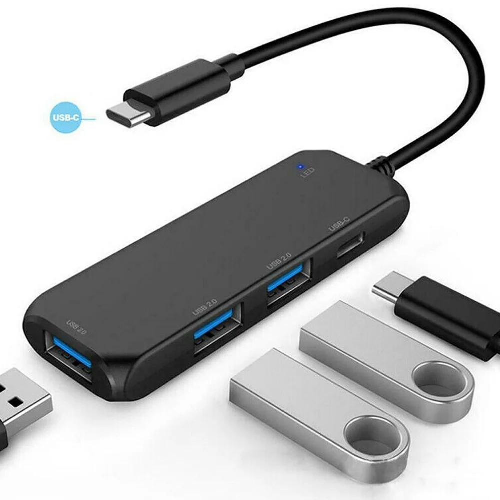 

Portable USB-C 4K Hub Type-C to USB 2.0 Adapter with 1 Male Port 4 Female Ports VDX99