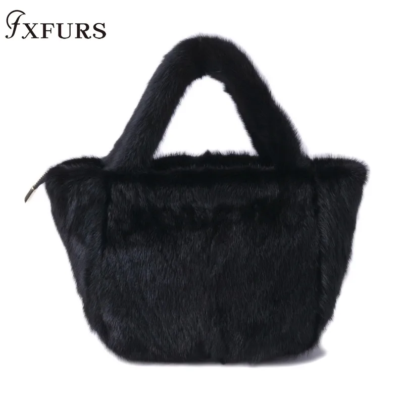 Новинка 2020 сумки на запястье из цельного меха норки большие маленькие одно плечо