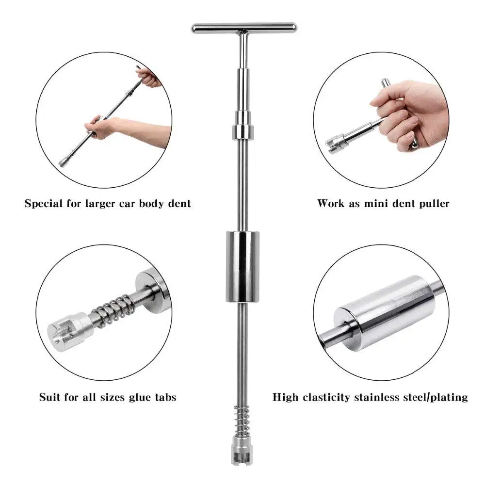 barato Paintless Dent Repair Tools Conjunto De Mão Casa Kit Remoção Diy Martelo Reverso Guias Ferramentas De Metal Para Máquinas Carro Dent