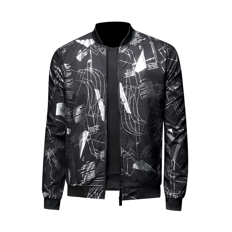 

Printing Bomber Fashion Jacket Men Casual Slim Men Jackets and Coats Formal Business Windbreaker Streetwear Male Clothing M-5XL