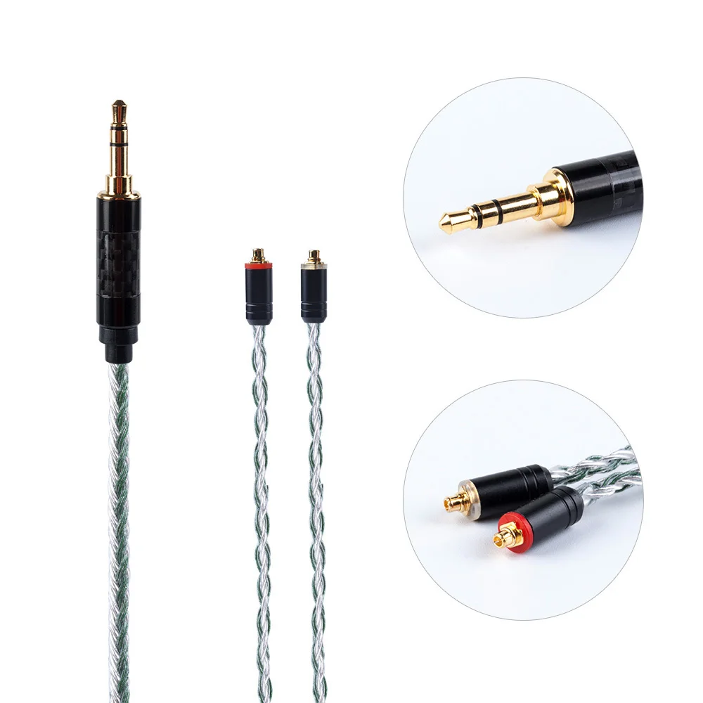 HiFiHear 16 Core посеребренный балансный кабель 2,5/3,5/4,4 мм с MMCX/2pin/QDC разъем для ZS10 Pro AS10 AS16 ZSN C12 BL-03