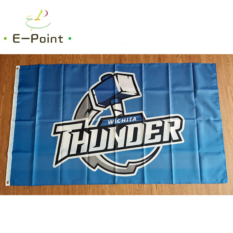

ECHL Wichita Thunder Flag 3x5 футов (90x150 см) размер рождественские украшения для дома флаг баннер подарки