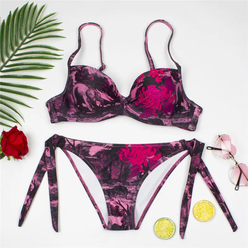 Женский раздельный купальник с чашками пуш-ап | Женская одежда