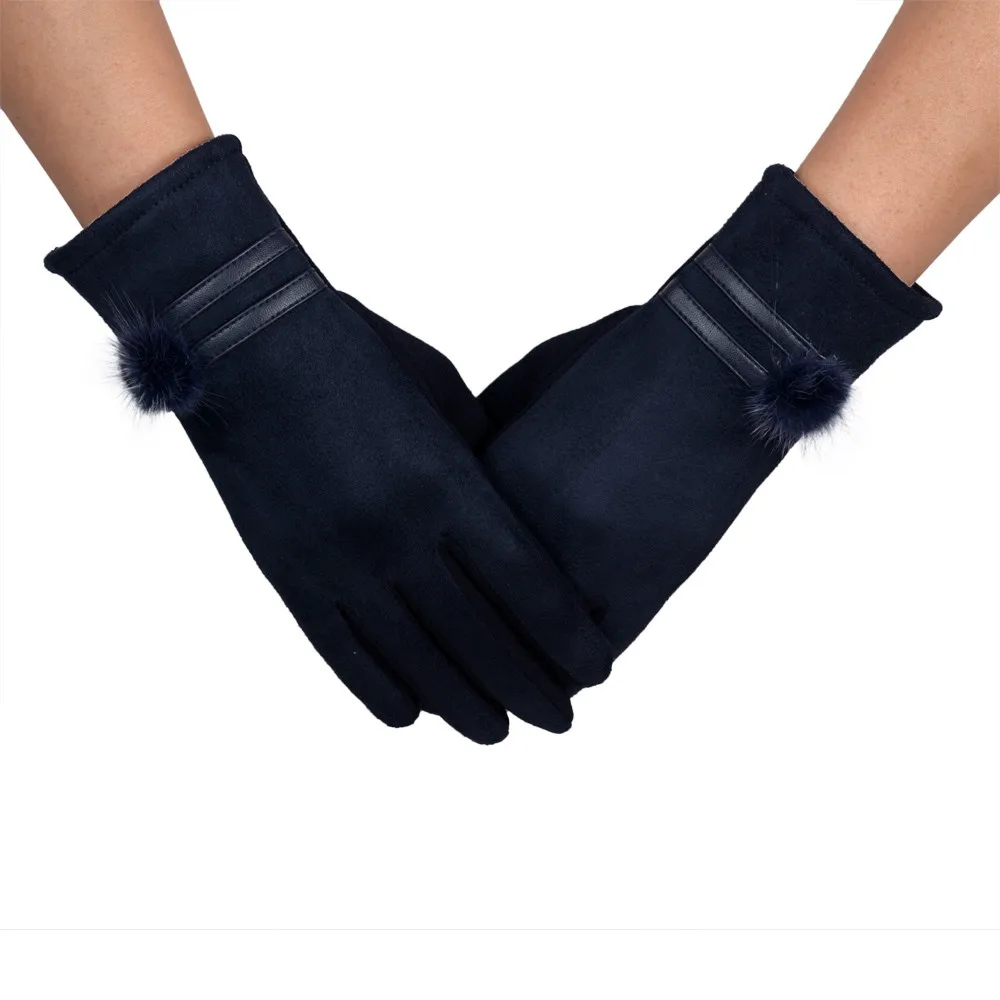 Women Cotton Winter Gloves Winter Warm Soft Wrist Gloves Solid Color Fashion Comfortable Ladies Gloves Hot Sale#Nu