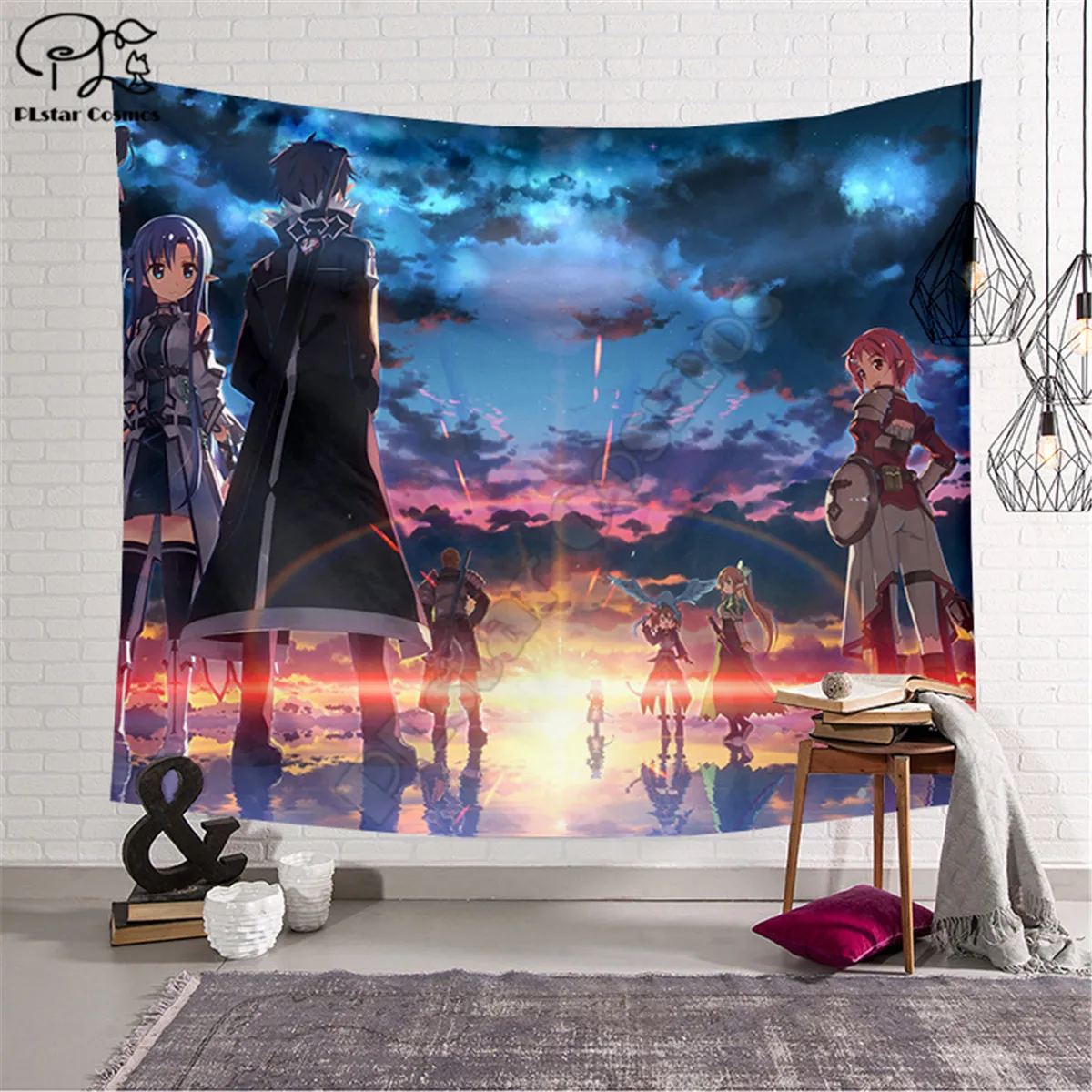 Меч искусство онлайн узор Забавный Мультфильм Одеяло гобелен 3D печать Tapestry