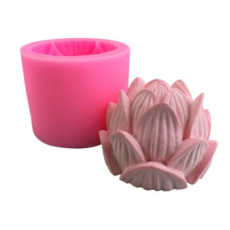 3D Lotus Holder Mold Aromatherapy Candle Silicone Mould DIY Handmade Craft Flower Shape Soap Plaster Wax Home Decoration | Дом и сад