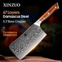 XINZUO 6.5'' Chopper Bone Knife Damascus Steel Kitchen Cutlery Chop Bone Fish Slicing Chinese Cleaver Meat  Nakiri Chef Knife