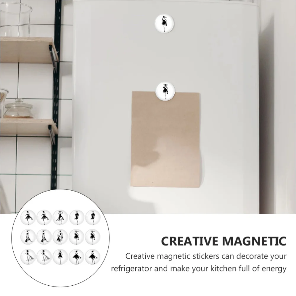 

15pcs Abstract Figure Fridge Magnets Magnetic Stickers Glass Magnets Stickers