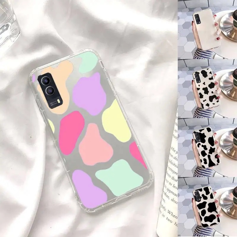 

Cow color Print fashion Pattern texture Phone Case Transparent For VIVO X 60 50 30 27 23 21 20 9 pro plus S i + Soft TPU