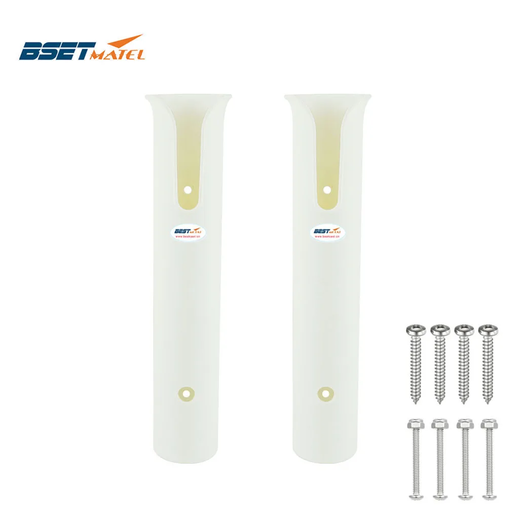 

BSET MATEL 2 Pieces White plastic fishing rod holders socket fishing rod racks for boat marine fishing box kayak boat yacht