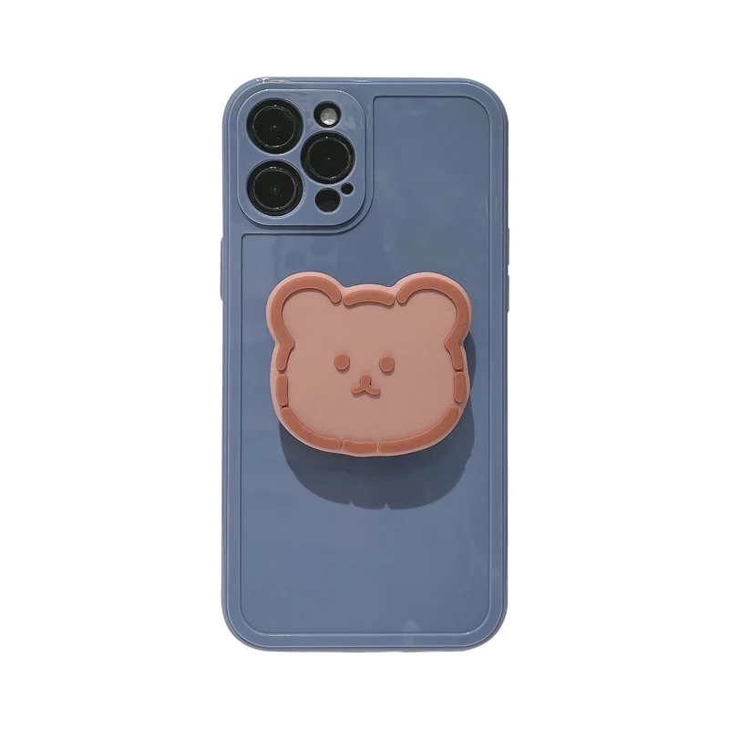 

SJJING Applies to iPhone 11 Apple 12 Cover Full Pack 11PR OMAX Soft XS Dashed Bear Silicone Stand Phone Case