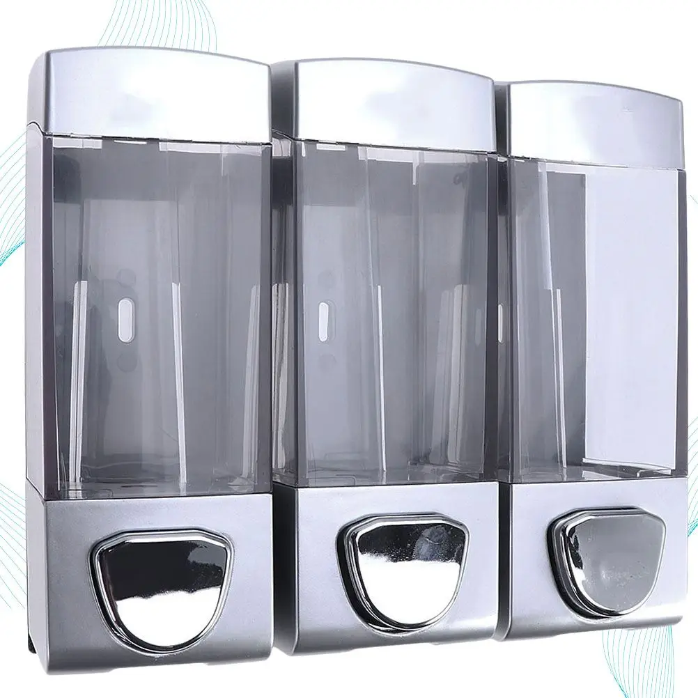 Wall-mounted Soap Gel Dispenser Hair Conditioner Pump Three Outlets Bottle Simple Shampoo Holder for Hotel Bathroom Shower | Обустройство