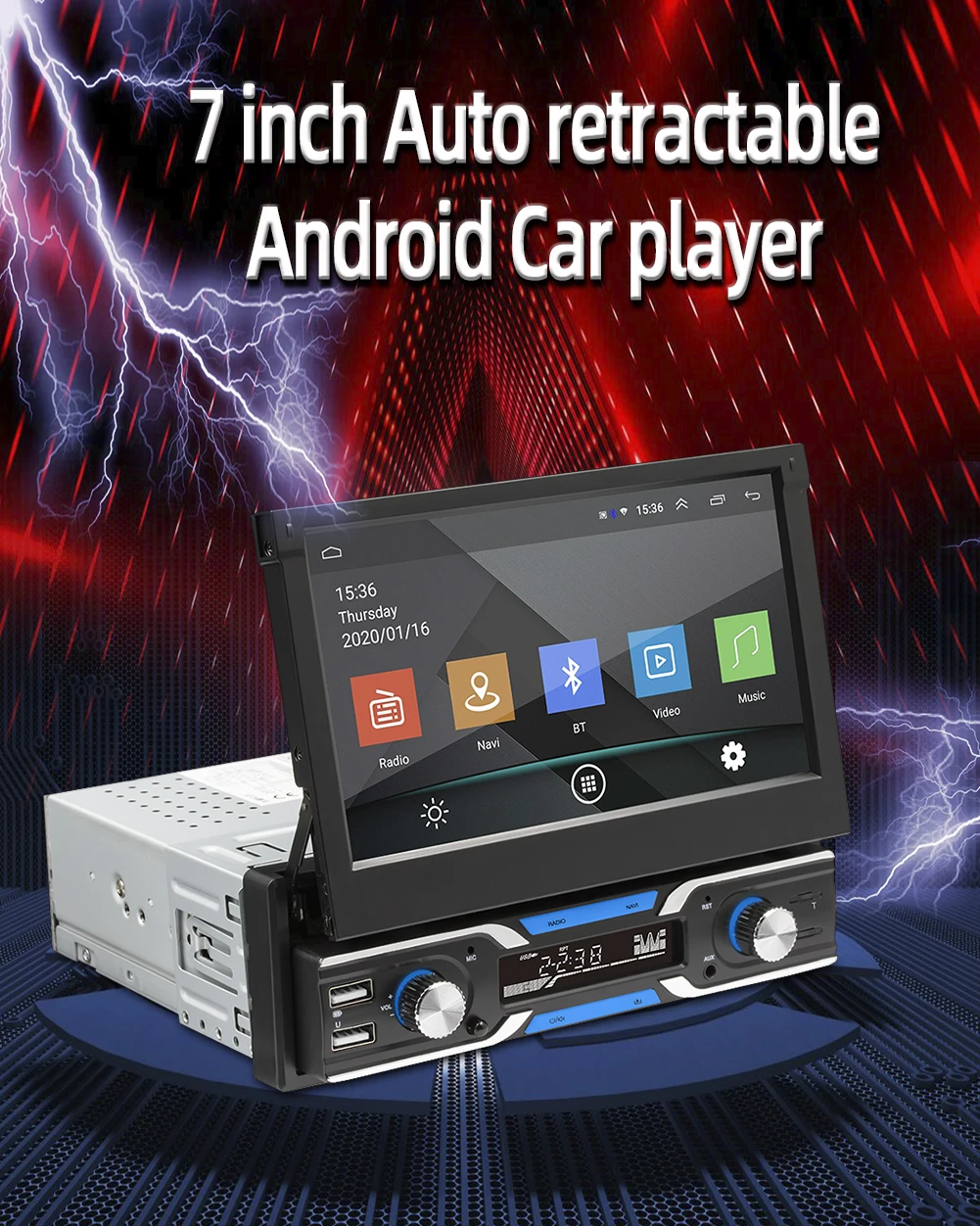 Универсальный Автомобильный мультимедийный плеер 1 Din HD 7-дюймовый экран