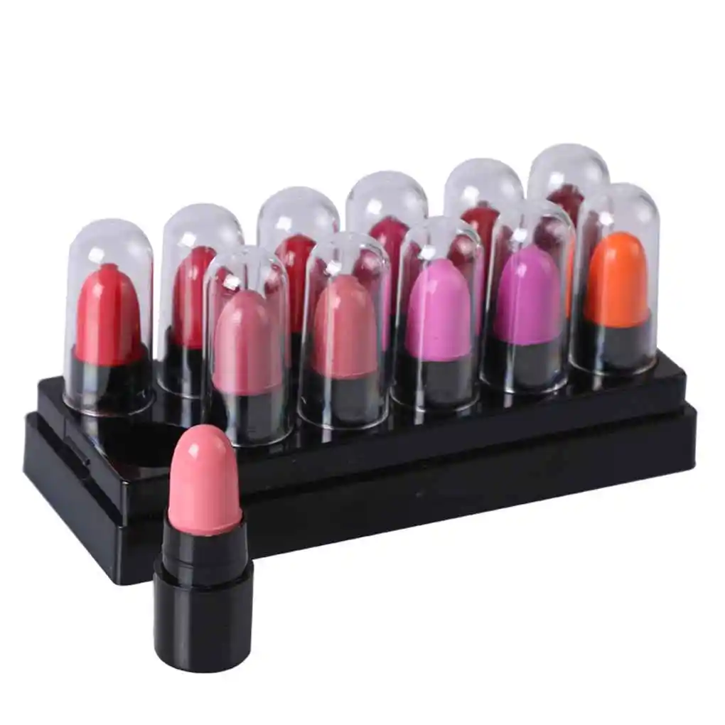 

12 Colors/Set Mini Waterproof Lip Lipstick Women Girls Portable Makeup Lipstick Lip Balm Moisturizer