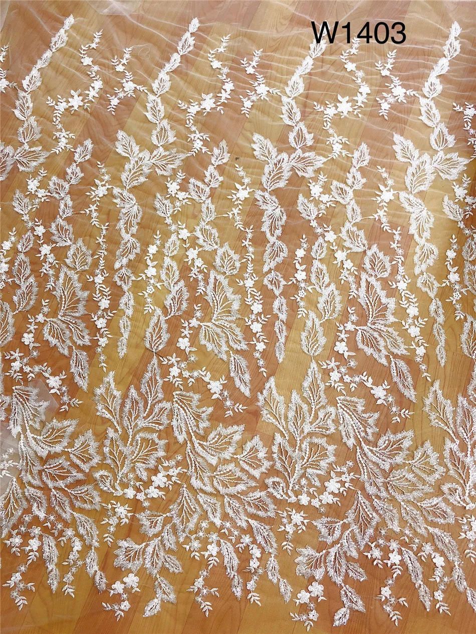 

New Design Beaded Sequin African Lace Fabric Embroidered Lace For Dress 10 yards/Lot