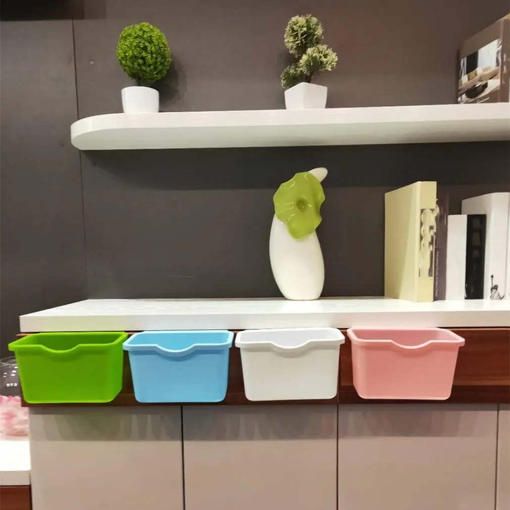 Креативная подвесная корзина для мусора на дверь кухонного шкафа пластиковая