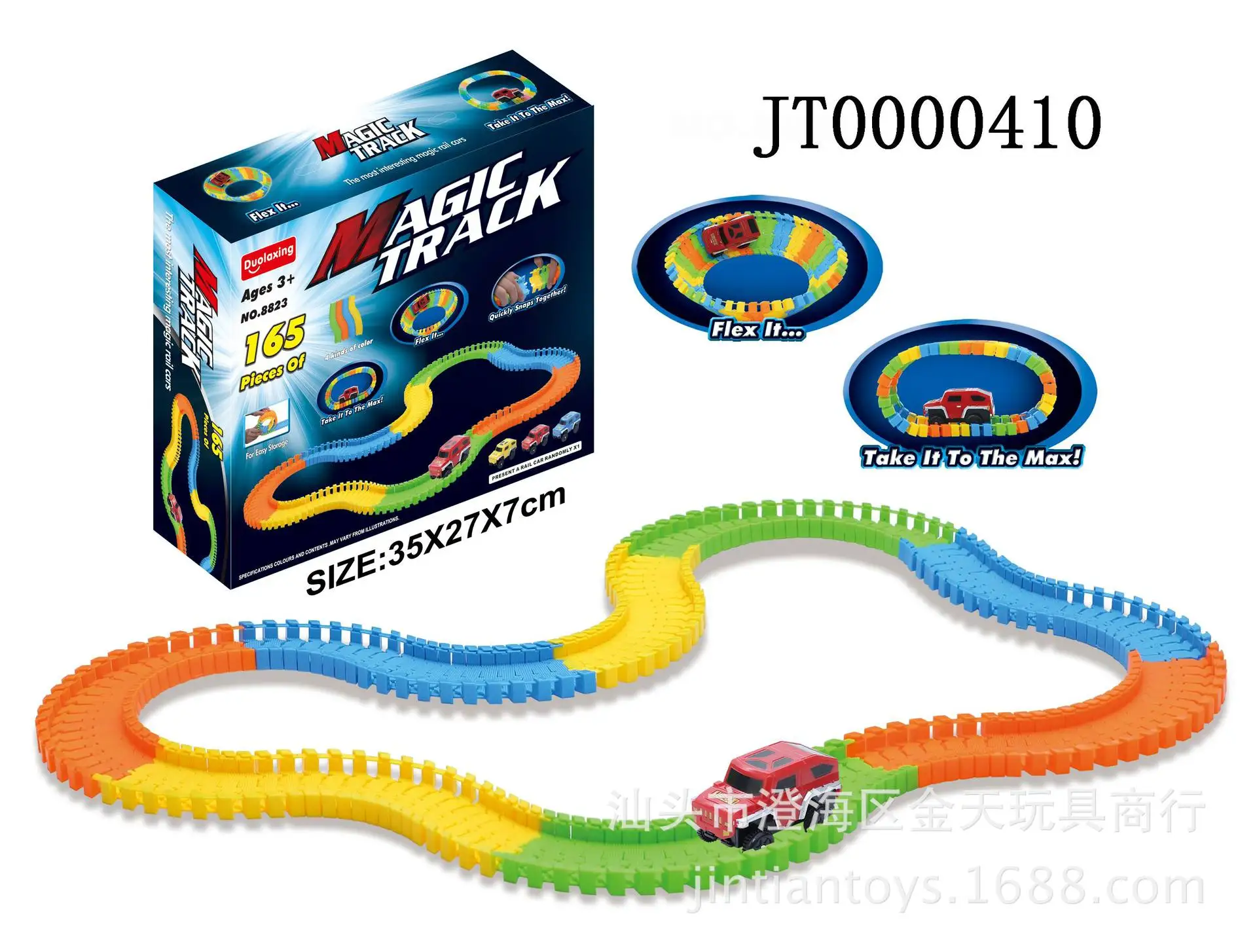 

Duolaxing Hot Selling Puzzle Variety Assembled Electric Track Car 220PCs Luminous Magic Building Blocks