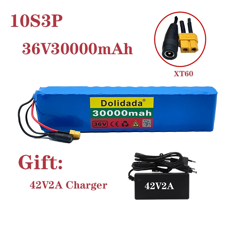 

10s3p 36V 30000mah battery pack 600W, suitable for Xiaomi m365 Pro eBike bicycle, with built-in 20A BMS charger