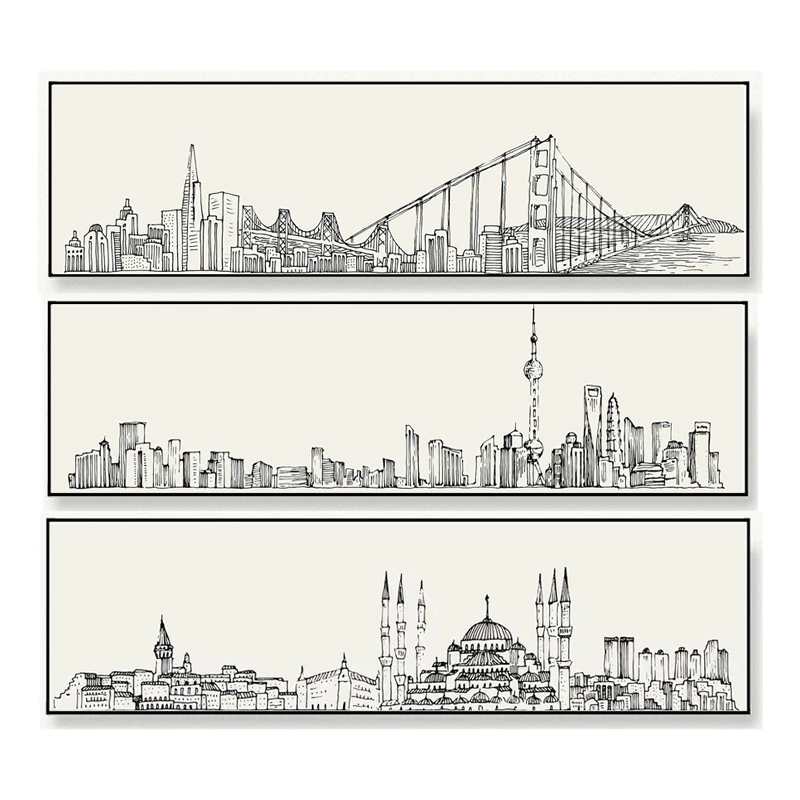 

Istanbul Poster Abstract Wall Art Shanghai San Francisco Picture Canvas Painting Nordic Decoration Home Livingroom Bedroom Decor