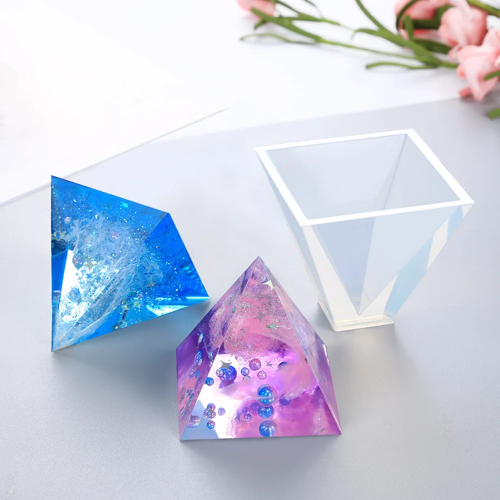 

Pyramid Mold DIY Irregular Crystal Epoxy Ornaments Ornaments Resin Mirror Silicone Dried Flower Specimens