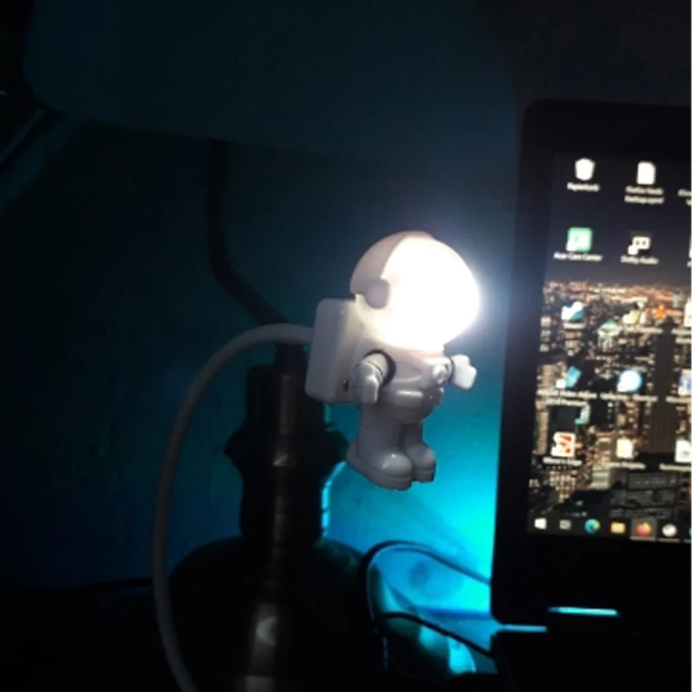 Astronaut LED Night Light Creative Flexible USB Powered Spaceman Lamp Eye-Care Reading For Computer Laptop PC | Лампы и освещение