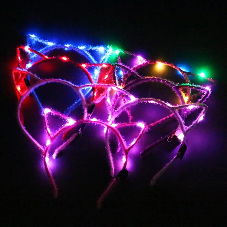 12 шт./лот корона кот кролик светящиеся светодиодные вечерние костюмы светящаяся