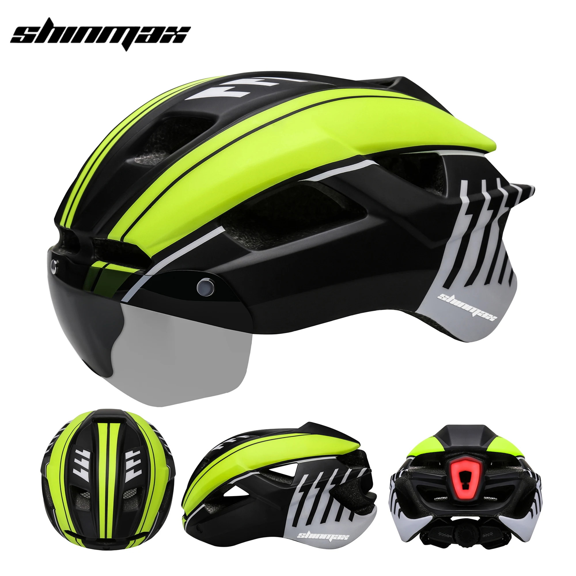 Фото SHINMAX зеленый ремень светодиодный шлем для езды на шоссейном велосипеде