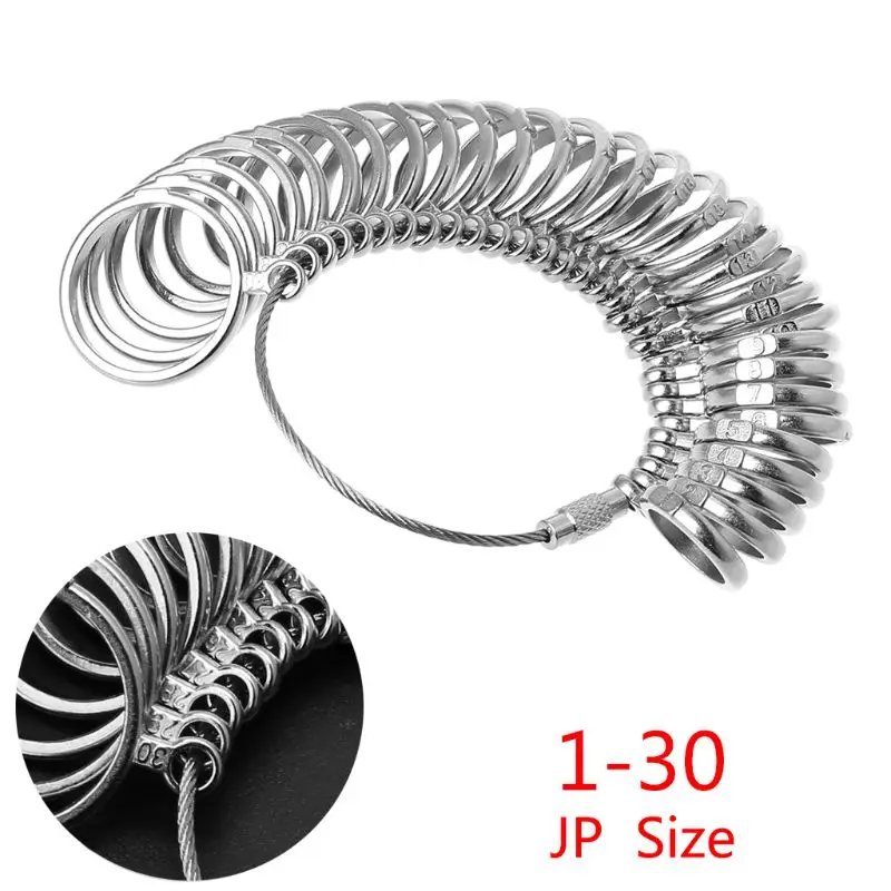 

EU/JP/KR/UK Useful Standard Jewelry Measuring Tool Rings Size Metal Finger Ring Sizer Measure Gauge N58F