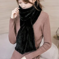 besfilin lengthened natural real mink fur scarf muffler hand knitted mens and womens universal neckline in autumn and winter