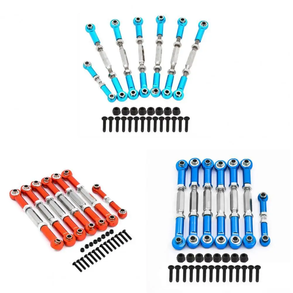 

7Pcs/Set Servo Linkage Anti-corrosion Heavy Duty Aluminum Alloy Wear Resistant Turnbuckle Steering Rod Camber Link for Traxxas S