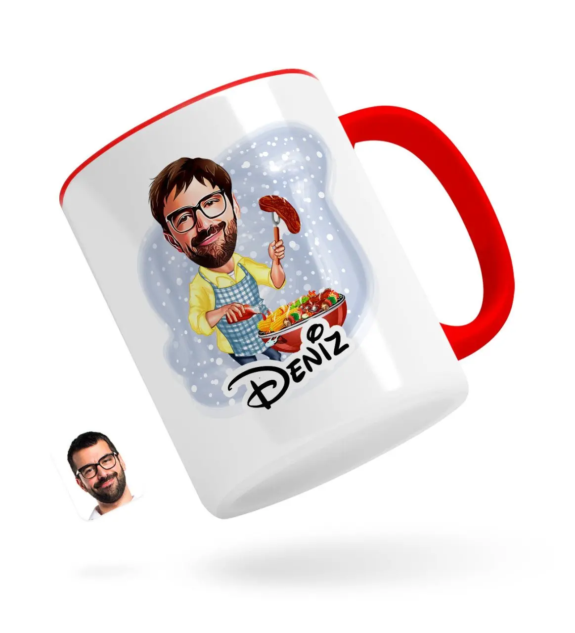 

Персонализированные Для Мужчин 'S Mangalcı карикатура Красного кружка Bardak-1