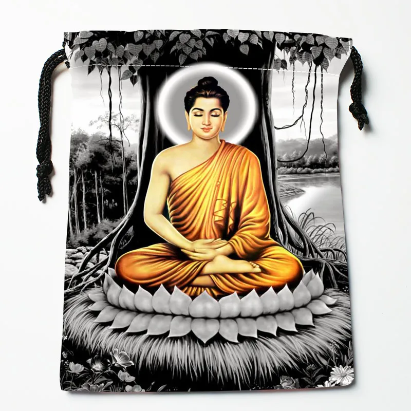 

Custom Buddha Drawstring Bags Printed gift bags 18*22cm Travel Pouch Storage Clothes Handbag Makeup Bag