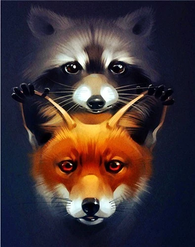 3159 AZQSD Алмаз Живопись Свет Фокс Вышивки Крестом Home Decor Алмаз Вышивка Животных Аватар Стразы Подарок Ручной Работы Стены Искусства - Цвет: 3159