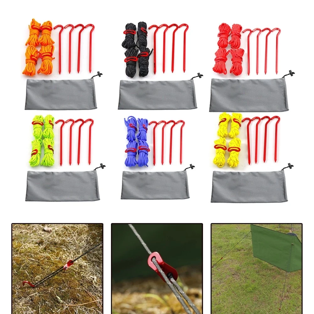 

Ветровая веревка и наземный гвоздь для кемпинга, 6 цветов, 4 м, веревочная Пряжка для палатки, аксессуары для палатки