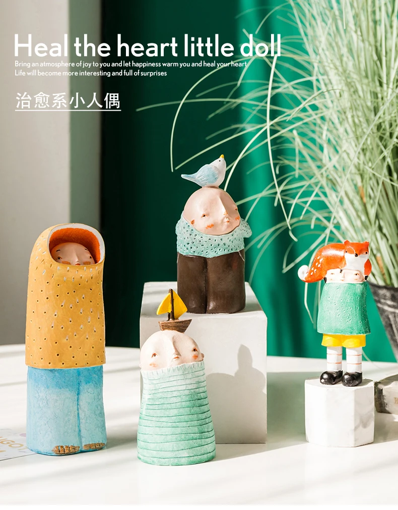 Resin Boy Home Decoration Children's Bedroom Cafe Office Personality Desktop Crafts Ornaments Children Christmas Birthday Gift