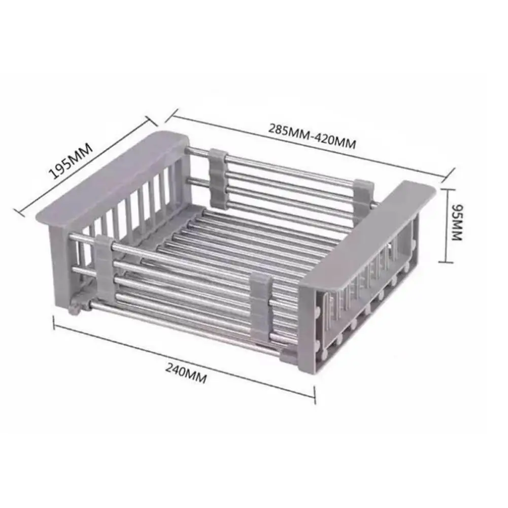 

Steel Adjustable Dish Drying Rack Telescopic Kitchen Rack Drainage Tool Supplies Kitchen Organizer Sink Filter M9U4
