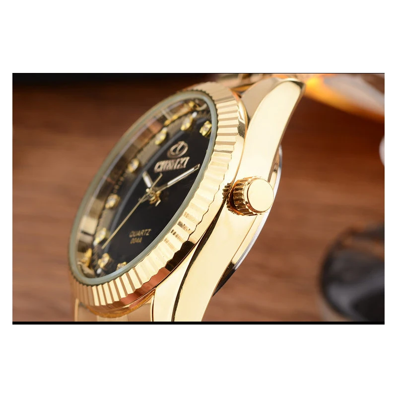 CHENXI Watches for Women &amp Men Analog Wristwatch Luxury Couple Watch Golden Stainless Steel Rolex Diament Gold | Наручные часы